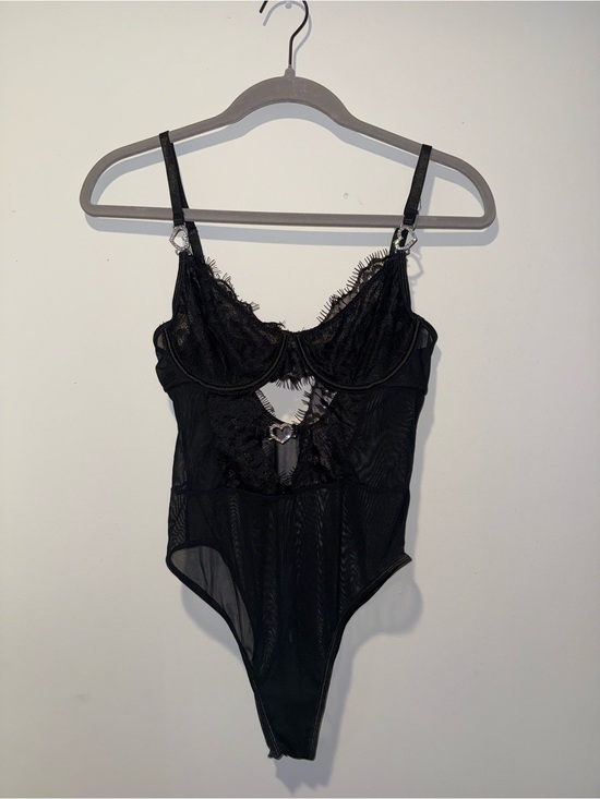 Other - Black Lace Cutout Bodysuit Chemise